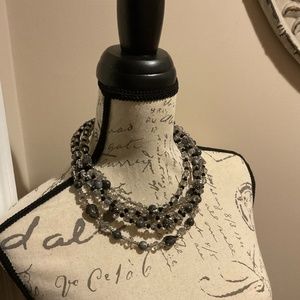GREY AND BLACK STONE NECKLACE